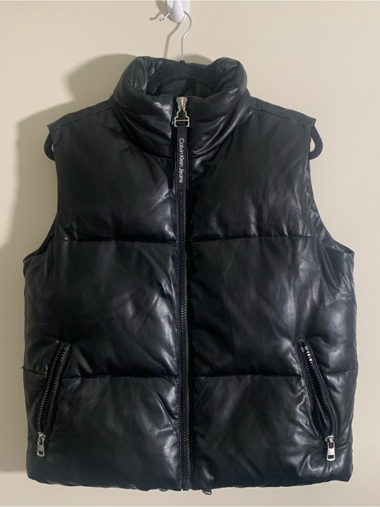 Calvin Klein Jeans Jackets & Blazers - Calvin Klein Jeans Black Quilted faux Leather Puffer Vest XS runs big